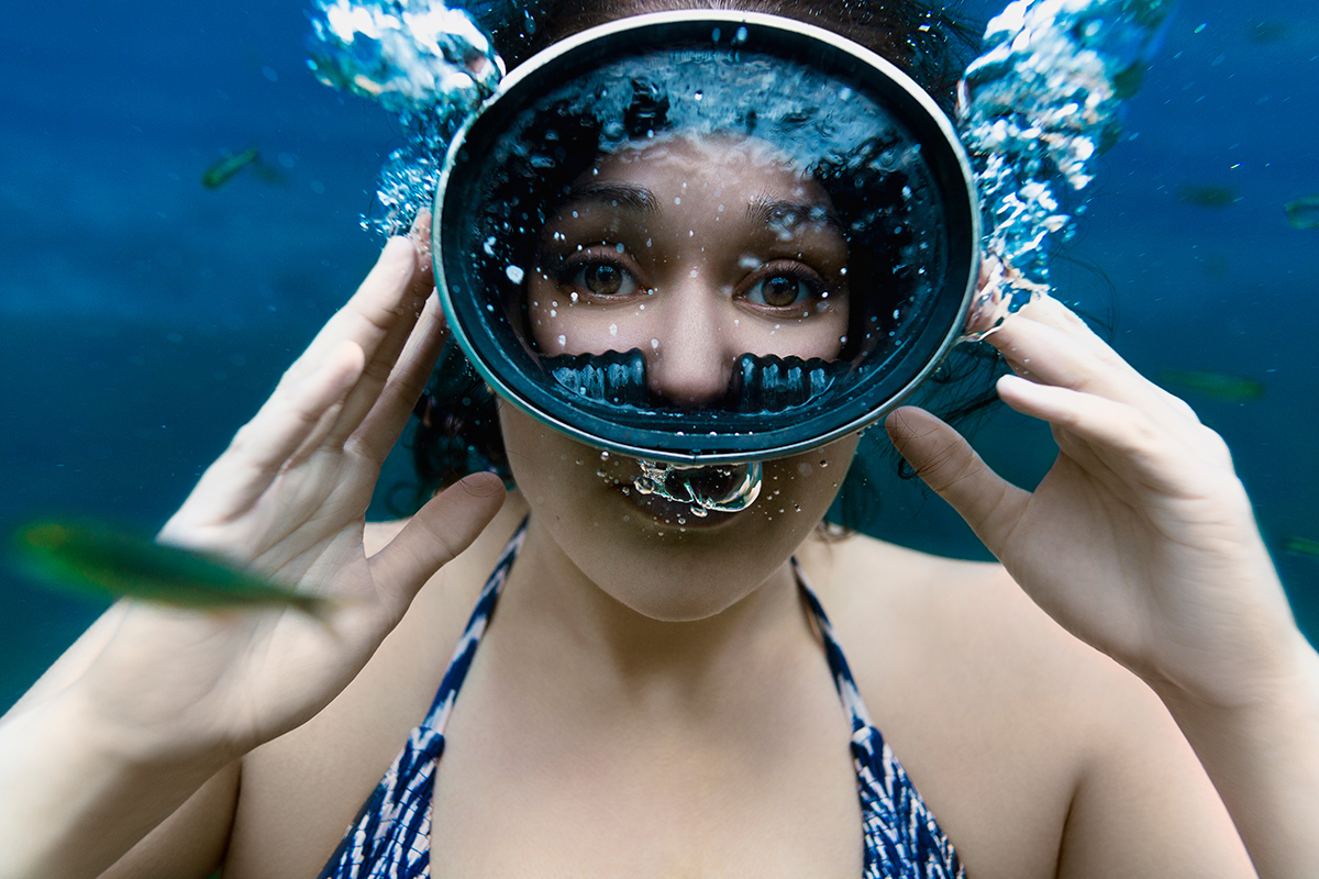diving underwater
