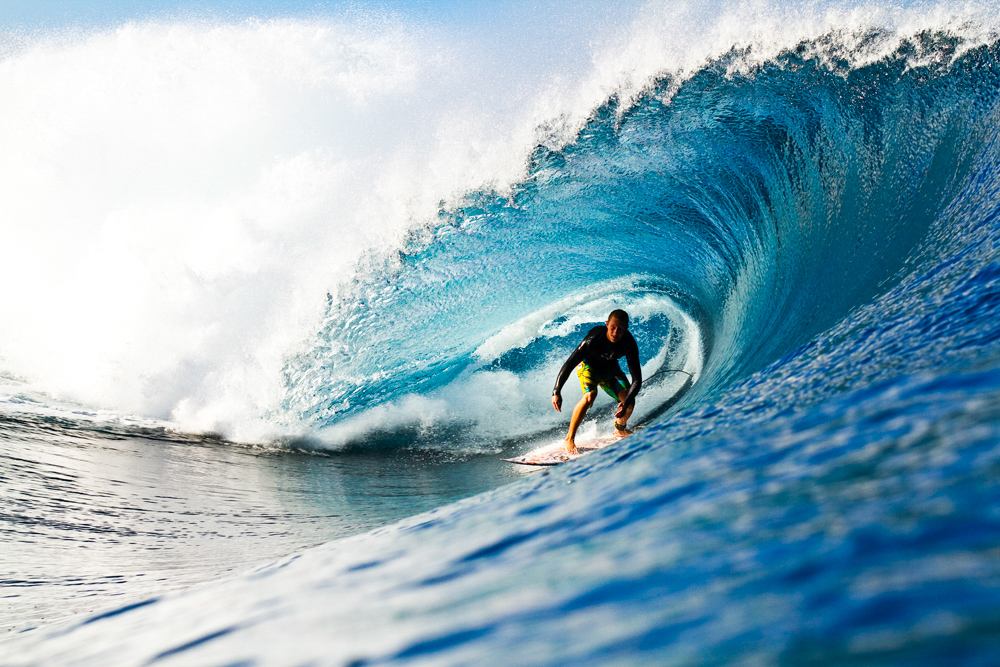 Surfing Tahiti